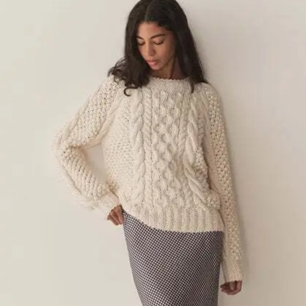 Doen Withrowe Sweater In Ivory Size Small